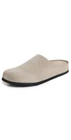 Common Projects Embossed-logo Leather Slippers In Taupe
