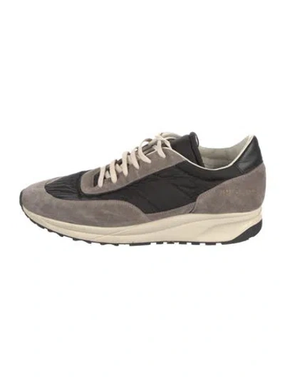 Pre-owned Common Projects Suede Colorblock Pattern Athletic Sneakers In Gray