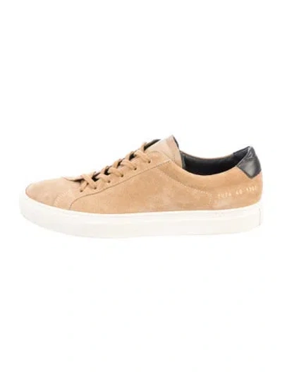 Pre-owned Common Projects Suede Colorblock Pattern Sneakers In Brown/neutrals