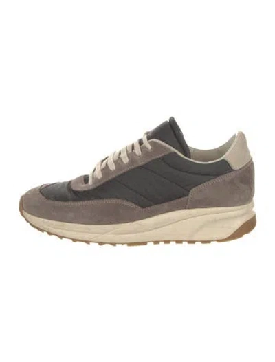 Pre-owned Common Projects Suede Colorblock Pattern Sneakers In Gray