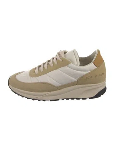 Pre-owned Common Projects Suede Colorblock Pattern Sneakers In Green