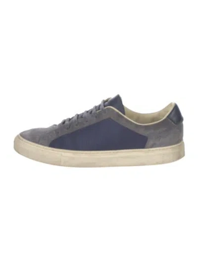Pre-owned Common Projects Suede Colorblock Pattern Sneakers In Neutral