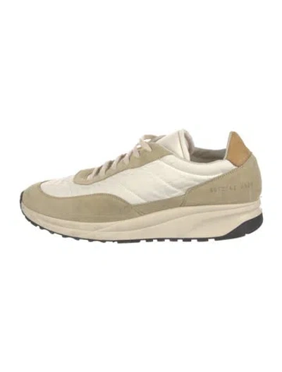Pre-owned Common Projects Suede Colorblock Pattern Sneakers In Neutral