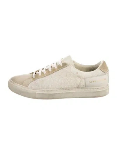 Pre-owned Common Projects Suede Colorblock Pattern Sneakers In Neutral