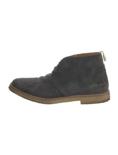 Pre-owned Common Projects Suede Derby Shoes In Gray