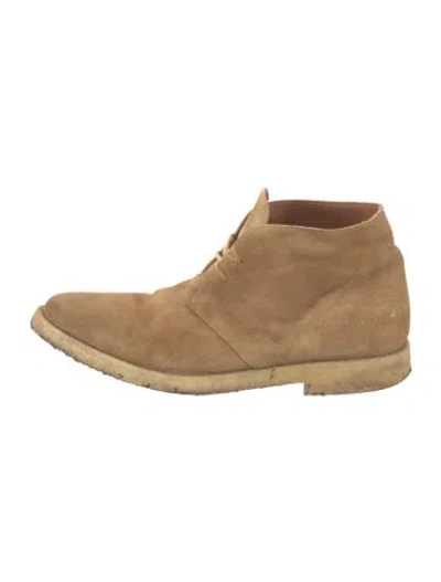 Pre-owned Common Projects Suede Lace-up Boots In Brown