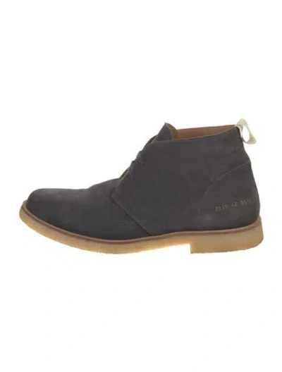 Pre-owned Common Projects Suede Lace-up Boots In Gray