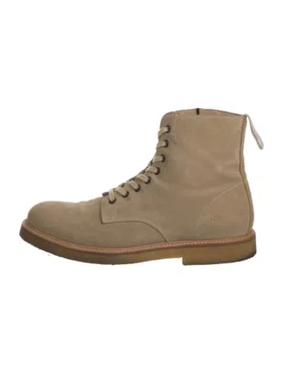 Pre-owned Common Projects Suede Lace-up Boots In Neutral