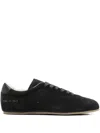 Common Projects Driving Lo Profile Leather-trimmed Suede Sneakers In Black
