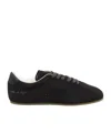 Common Projects Driving Lo Profile Leather-trimmed Suede Sneakers In Black