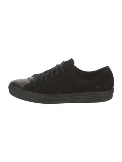 Pre-owned Common Projects Suede Leather Trim Embellishment Sneakers In Black