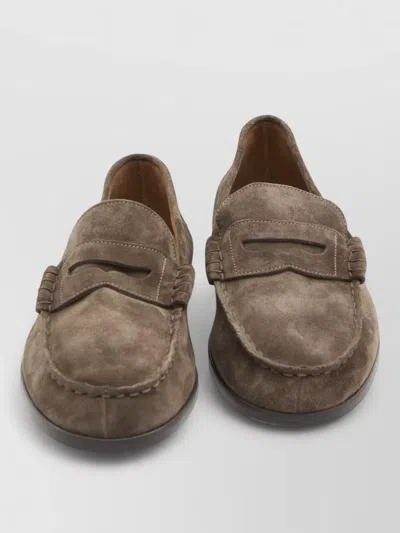 Common Projects Suede Loafers Almond Toe Low Heel In Animal Print