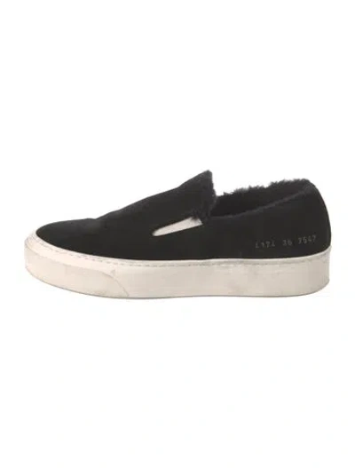 Pre-owned Common Projects Suede Loafers In Black