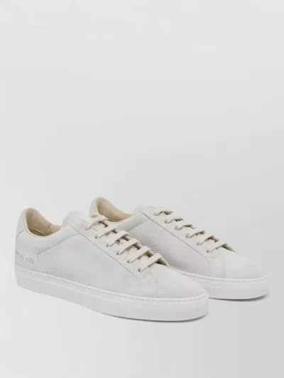 Common Projects Suede Low Profile Sneakers With Rubber Sole In Multi