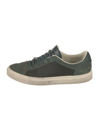 Pre-owned Common Projects Suede Mesh Accents Sneakers In Green