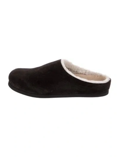 Pre-owned Common Projects Suede Mules In Black