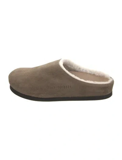 Pre-owned Common Projects Suede Mules In Neutral