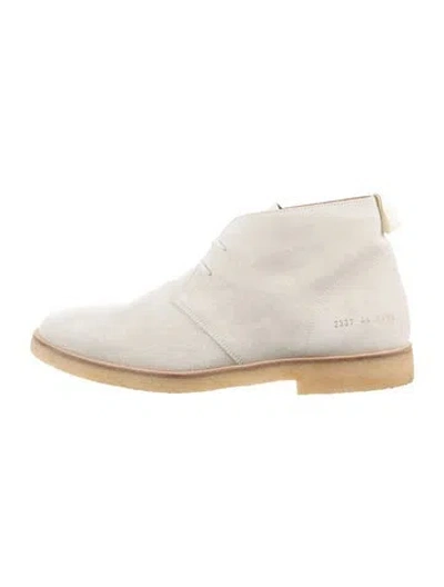 Pre-owned Common Projects Suede Oxfords In Grey