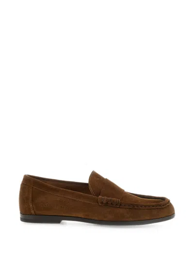 Common Projects Suede Penny Loafers In Brown