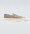 Common Projects Suede Slip-on Sneakers In Beige