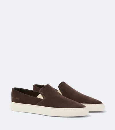 Common Projects Suede Slip-on Shoes In Brown