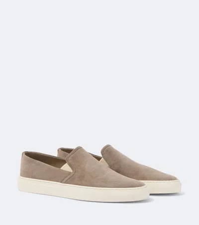 Common Projects Suede Slip-on Shoes In Gray