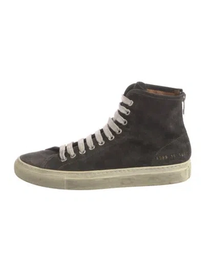 Pre-owned Common Projects Suede Sneakers In Black