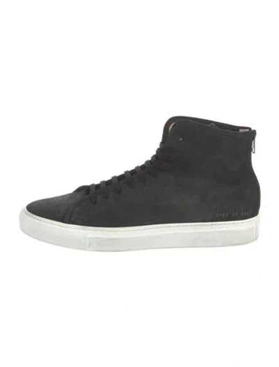 Pre-owned Common Projects Suede Sneakers In Black