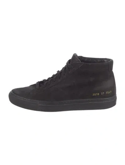 Pre-owned Common Projects Suede Sneakers In Black