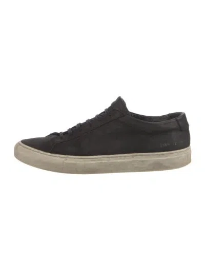 Pre-owned Common Projects Suede Sneakers In Black