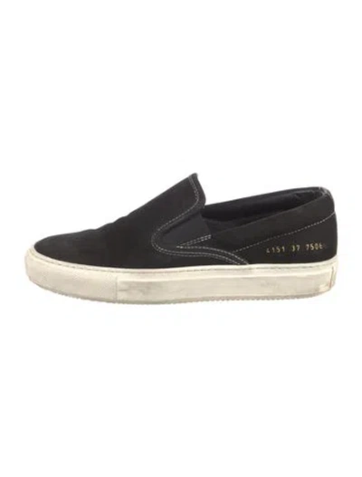 Pre-owned Common Projects Suede Sneakers In Black