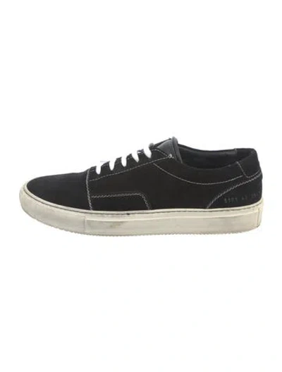 Pre-owned Common Projects Suede Sneakers In Black