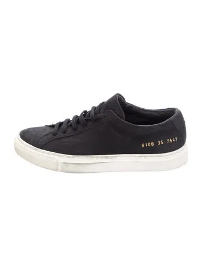 Pre-owned Common Projects Suede Sneakers In Black