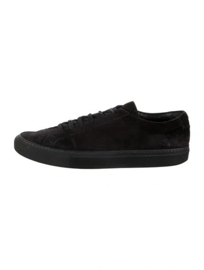 Pre-owned Common Projects Suede Sneakers In Black