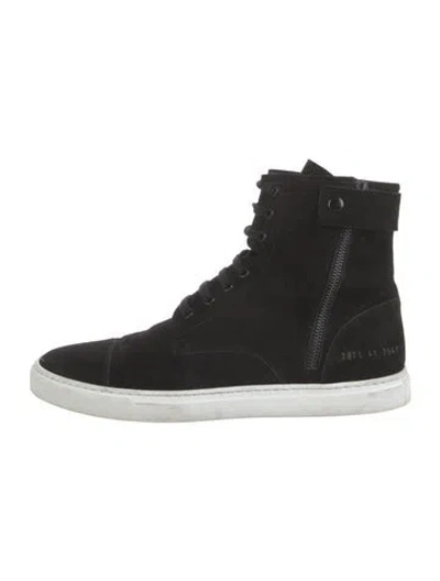 Pre-owned Common Projects Suede Sneakers In Black