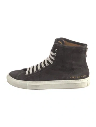 Pre-owned Common Projects Suede Sneakers In Black