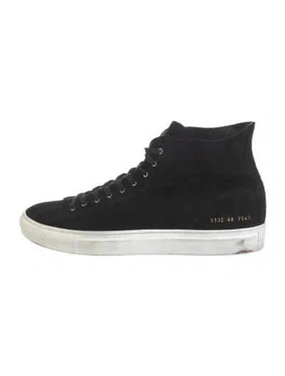 Pre-owned Common Projects Suede Sneakers In Black/white