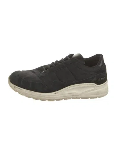 Pre-owned Common Projects Suede Sneakers In Black/white
