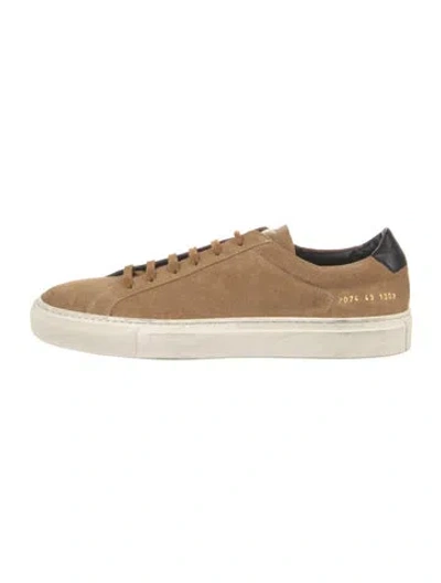 Pre-owned Common Projects Suede Sneakers In Brown