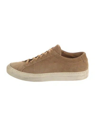 Pre-owned Common Projects Suede Sneakers In Brown/white