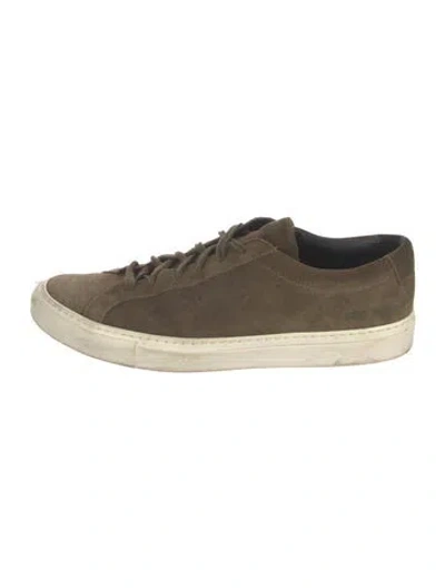 Pre-owned Common Projects Suede Sneakers In Green