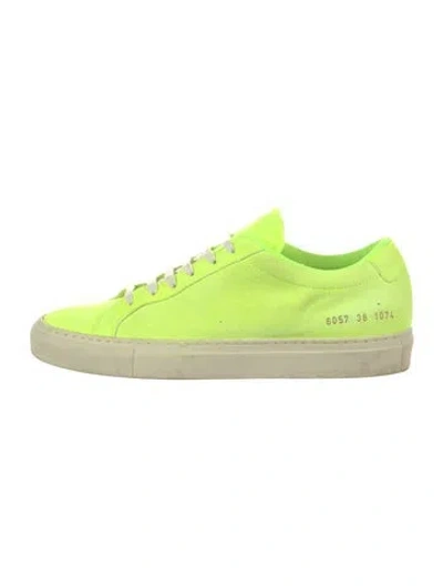 Pre-owned Common Projects Suede Sneakers In Green