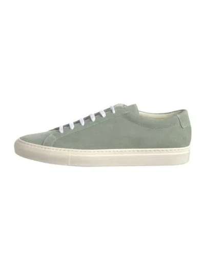 Pre-owned Common Projects Suede Sneakers In Green