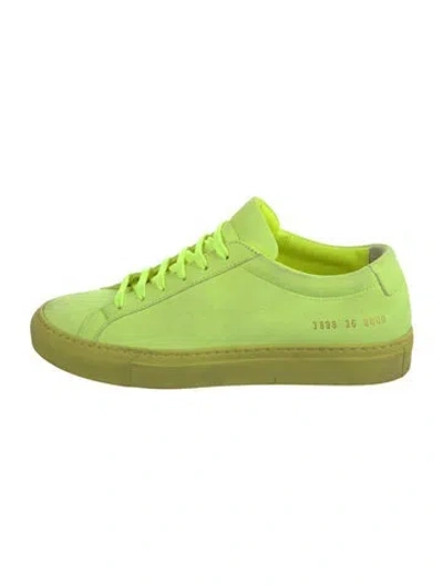 Pre-owned Common Projects Suede Sneakers In Green