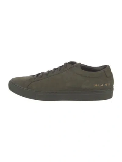 Pre-owned Common Projects Suede Sneakers In Green