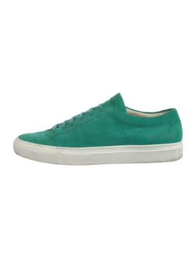 Pre-owned Common Projects Suede Sneakers In Green