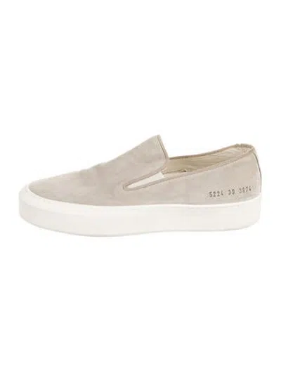 Pre-owned Common Projects Suede Sneakers In Neutrals