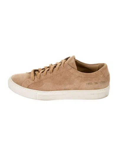 Pre-owned Common Projects Suede Sneakers In Neutrals