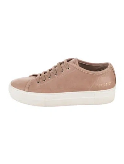 Pre-owned Common Projects Suede Sneakers In Neutrals/pink