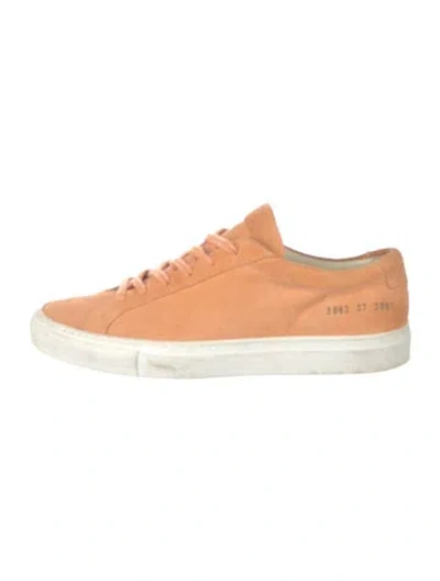 Pre-owned Common Projects Suede Sneakers In Orange